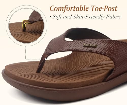 KuaiLu Flip Flops For Women Ladies Orthotic Yoga Mat Cushion Sandals Dressy Womans Lightweight Summer Slip On Beach Sandles with Comfortable Arch Support (US Size 5-12)3