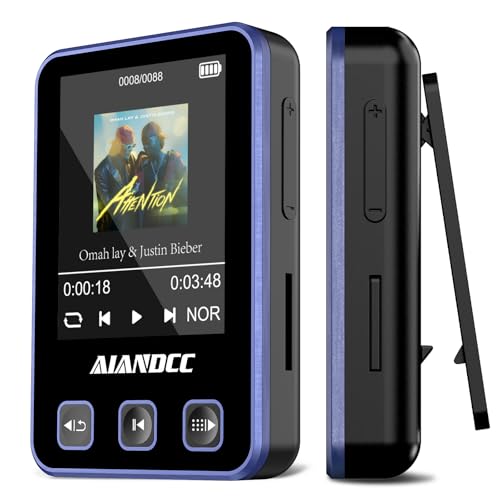 MP3 Player Bluetooth 5.3 mit Sport Clip und Sportarmband, mp3-player mit 1,77 Zoll TFT Farbbildschirm, Mp3 Player mit Kopfhörer, Unterstützt bis 128GB SD Karte, Violett MP3 Player Bluetooth 5.3 mit Sport Clip und Sportarmband, mp3-player mit 1,77 Zoll TFT Farbbildschirm, Mp3 Player mit Kopfhörer, Unterstützt bis 128GB SD Karte, Violett