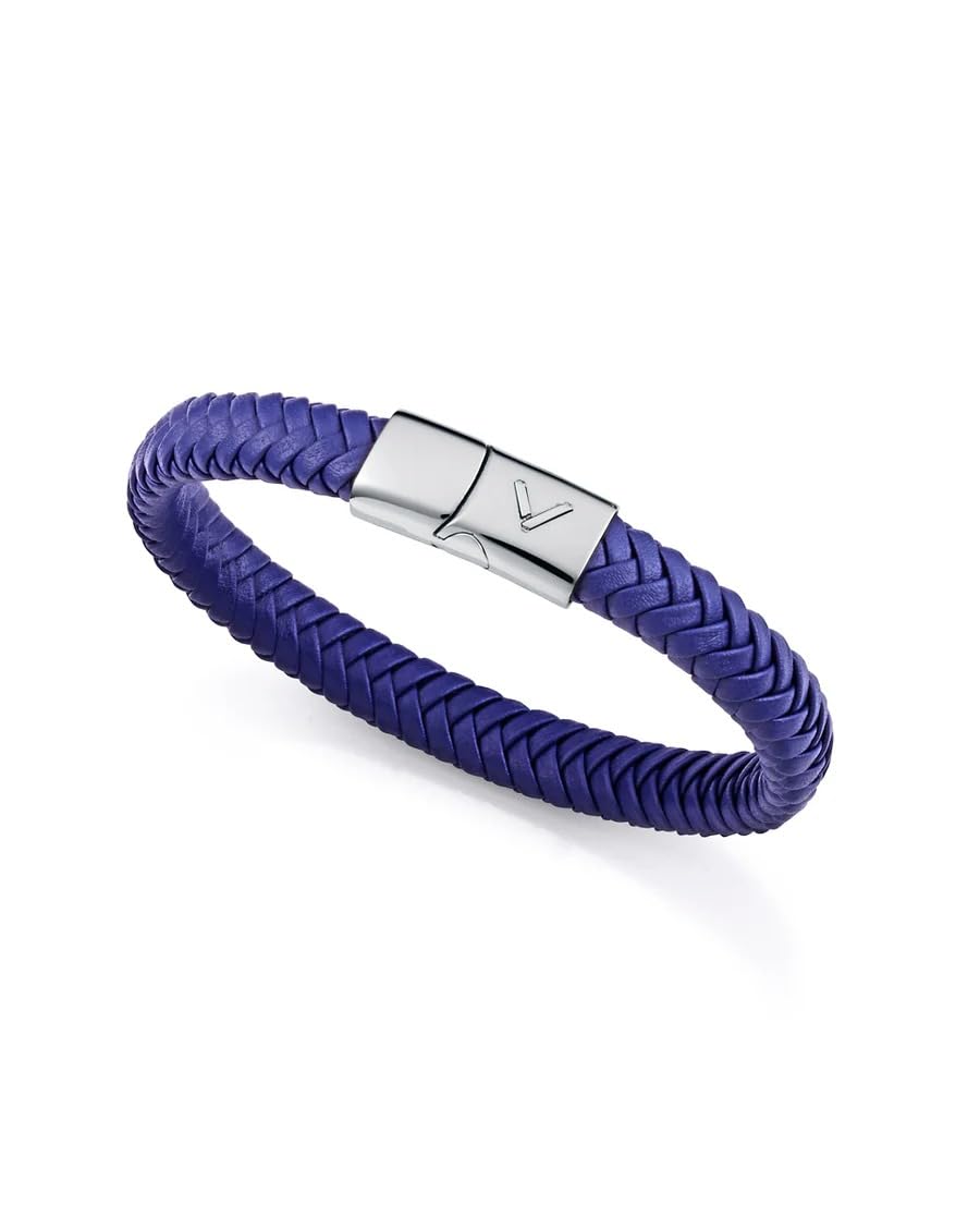 VICEROY Pulsera de hombre de acero y piel trenzada