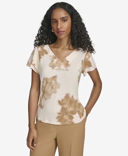 Image of Calvin Klein Women's Sleeveless Collared Twist Front Blouse