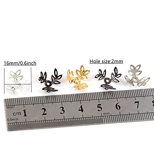 Zhiheng 500PCS Clover Bead Caps Hollow Flower Spacer Bead End Caps for Earring Bracelet Necklace Jewellery Making Jewelry Finding Supplies (gun black) - Image 2