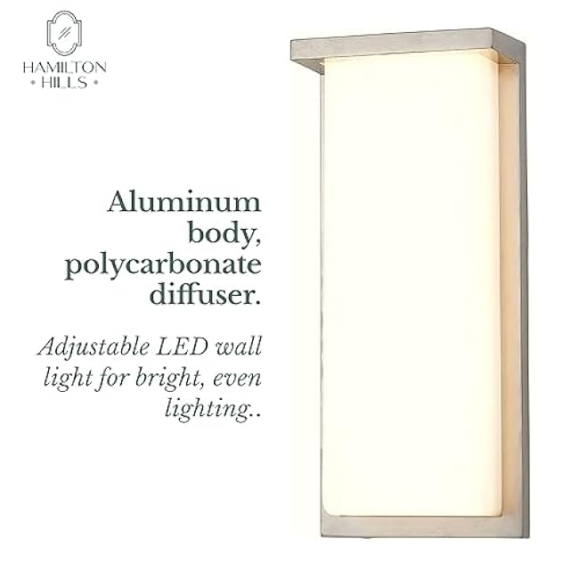 Hamilton Hills 14 Inch Flush Mount Outdoor Light Fixture 3000K Modern Wall Sconce