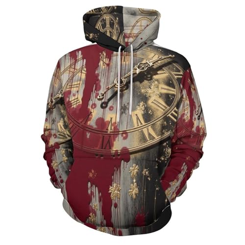 Veste zippée imprimée 3D horloges sweat ample pour look urbain unique - 3