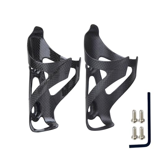 Joxvizx Bike Water Bottle Holder, 2 Pack Full Carbon Fiber Bicycle Drink Water Bottle Cages Brackets for Mountain Bike MTB Road Bike, Bike Accessories, Ultra Light, Matte Black