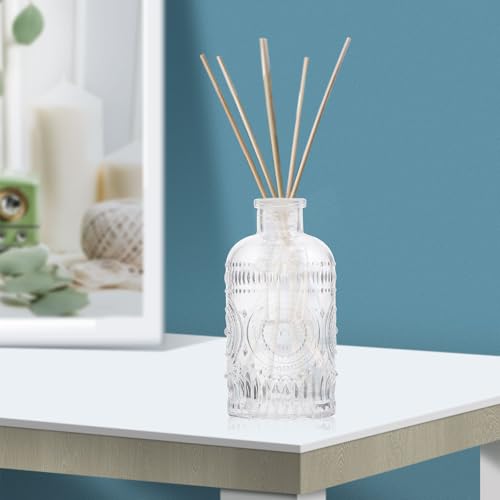 Botellas difusoras de vidrio HEALLILY de 200ml con diseño retro tallado 8