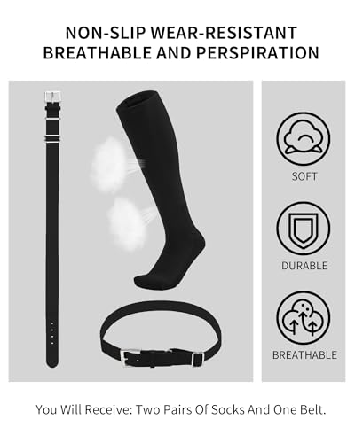 Image of QBK Toddler Baseball Socks And Belt Set, 2 Pairs of Socks & 1 Belt