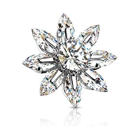 Paula & Fritz® Flower Cubic Zirconia Skin Anchor Cover