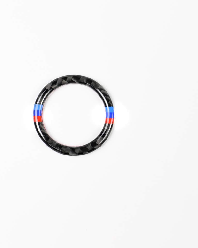 Real Premium Carbon Fiber Car Engine Start Stop Ignition Button Key Ring Cover Interior Trim Compatible with BMW 3 Series E90 E92 E93 328i 335i 2009 2010 2011 2012 2012 Accessories (Style A) image 3