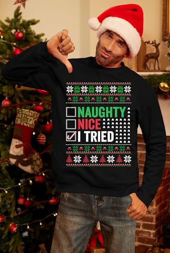 Arvilhill Men's Ugly Christmas Sweatshirt Funny Xmas Crewneck Graphic Pullover (S-3XL)3