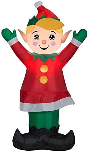 Jolly Elf LED 4' Inflatable Christmas Yard Decoration