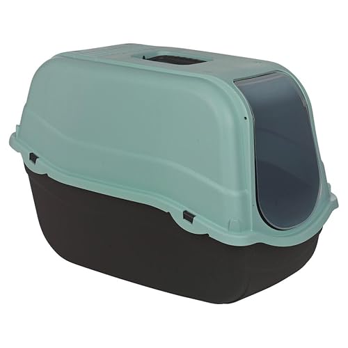URBNLIVING Enclosed Cat Litter Box - Extra Large Hooded Tray with Filter, & Carry Handle - Easy Clean, Odor Control, Secure Flap Door for Cats, 8 Color Options