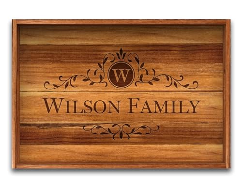 Teak Wood Serving Tray with Handles - Custom...