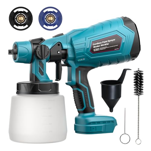 Paint Sprayer for makita 18V Battery (ONLY TOOL) Cordless Fence Paint Sprayers for Fencing and Decking Home DIY Painting with 2 nozzles