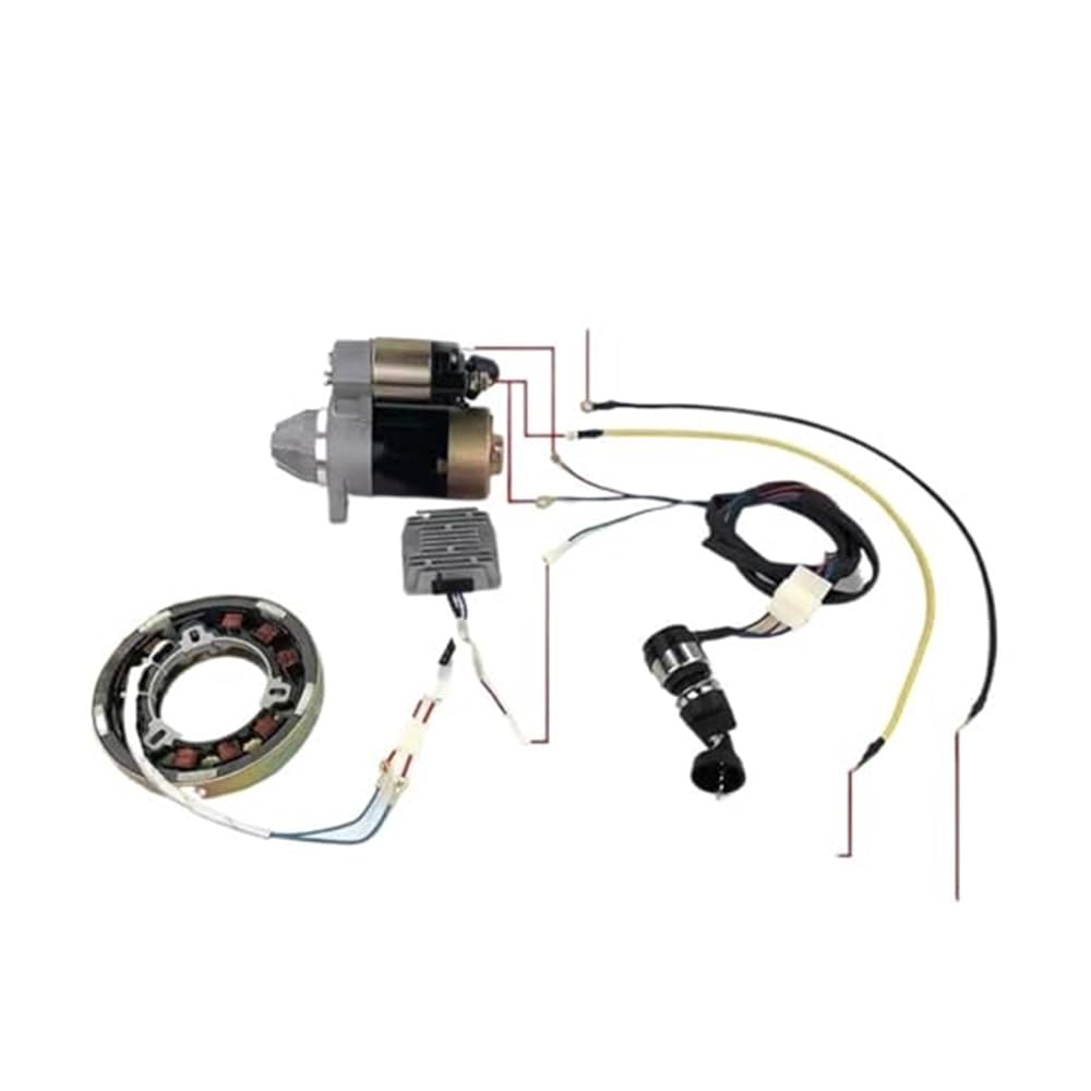Kit De Conversión Motor Arranque Eléctrico Con Engranaje Corona Volante Para Generadores Diésel 5 KW: 170F 173F 178F 186F 188F Y 192F Motor de Arranque para Coche