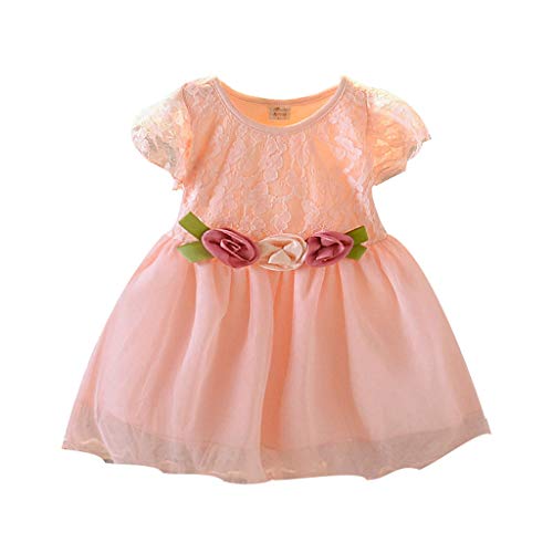 Jimmackey Neonato Ragazze Pizzo Floreale Vestito Principessa Tutu Schienale Abito Maniche Abiti