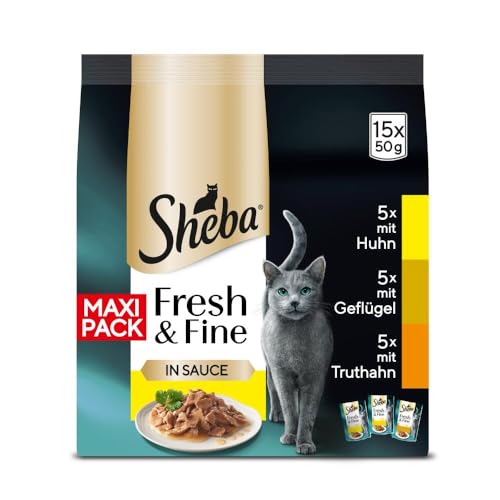 Sheba Portionsbeutel Multipack Fresh & Fine in Sauce mit Huhn, mi...