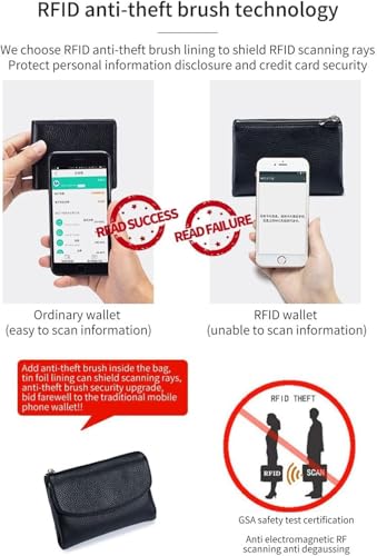 Joyfullygo Wallet, Unisex Pebble Leather Wallet, Credit Card Holder, Coin Holder & Cash Slots, for Coins and Cards (Black)3