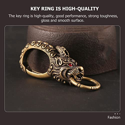 Garneck Vintage Brass Dragon Keychain with Swivel Hook Bottle Opener.keyring