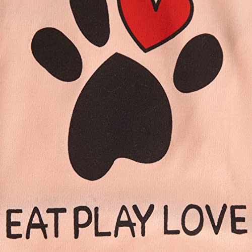 Image of Lulala Printed Pet Shirt Summer Pet T Shirt Cool Puppy Dog T-Shirts Soft Breathable Dog Sweatshirt for Small Medium Dogs Cats (Heart Love Paw Pattern (Pink, 30 INCH)