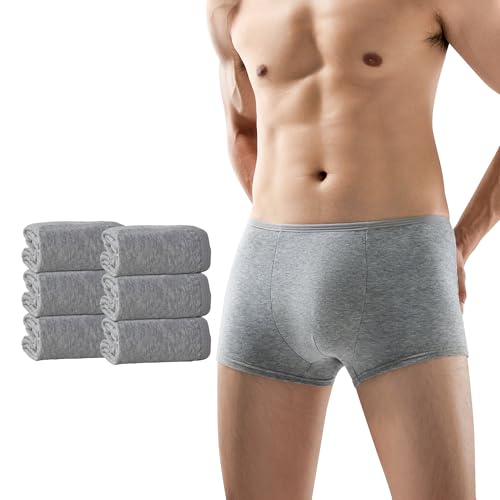 YOUNGTIME 6 Packs Mens Disposable Underwear,100% Cotton Portable Boxers Briefs for Travel/Hospital Stays