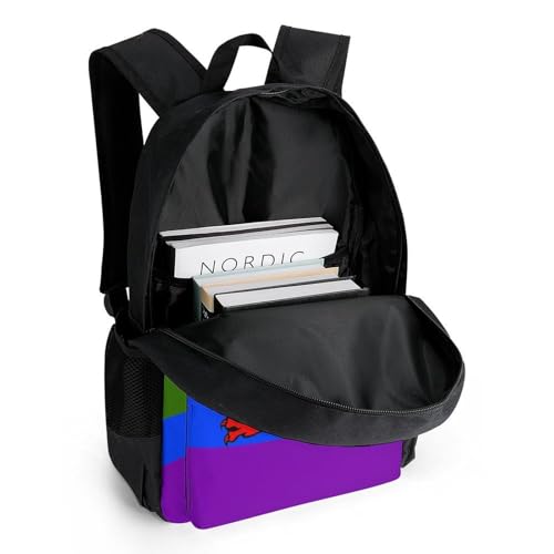 Wales Flag Rainbow Travel Backpack Casual Daypack Shoulder Bag with Adjustable Shoulder Straps for Men Women4