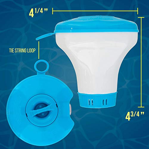 U.S. Pool Supply Spa, Hot Tub, Small Pool, 4-1/2" Diameter Floating Chlorine & Bromine Chemical Dispenser with 120° F Thermometer, Holds 1" or 1-1/2" Tablets - Adjustable Chemical Delivery - Image 4