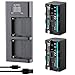 Produktbild Blumax 2X Akku NP-F750 / NP-F550 4000mAh + Slim Dual Ladegerät | kompatibel mit Sony NP-F970 NP-F960 NP-F990 für Blitzgeräte Videoleuchten Fieldmonitore