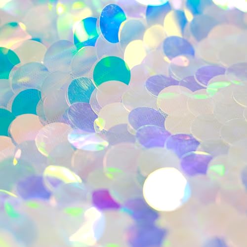 VHH Mermaid Party Table Runner, 12 x 84 inches Sequin Table Runners , Glitter Holographic Mermaid Tail Colorful Sequin Table Cover for Ocean Birthday Party (6 Pack). by VHH - Image 3