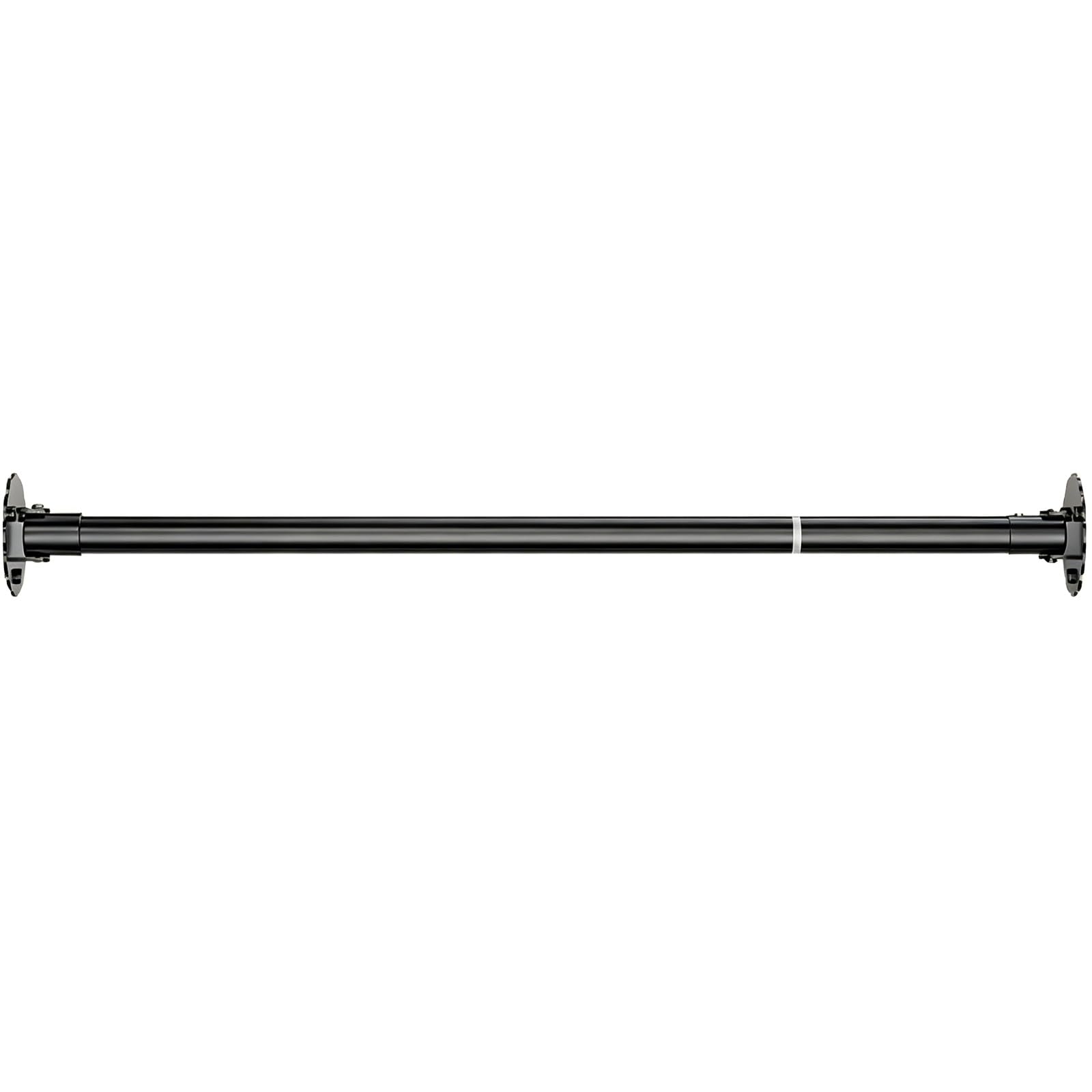 Adjustable Shower Curtain Rod Stainless Steel 180° Rotation 2 Installation Methods, 15"-118" Length, for Bathroom Window Door Wardrobe Kitchen(Black,100-155cm/39-61in)