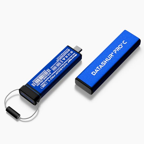 Image of iStorage datAshur PRO+C 256GB - Secure USB Type-C Memory Stick - FIPS 140-3 Level 3 Pending - PIN Protected - Type C-A Adapter Included.