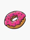 Classic Pink Doughnut - Simpsons Donuts Sticker - Sticker Graphic -Stickers for Hydroflask Water Bottles Laptop Computer Skateboard, Waterproof Decal Stickers