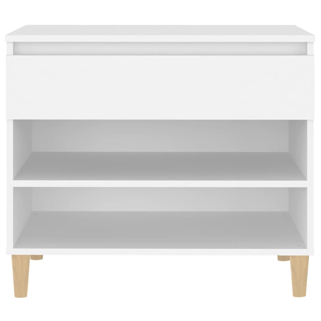Szafka na buty z materiału drewnopochodnego, biała, 70 x 36 x 60 cm, z 2 półkami i szufladą, regał na buty do przedpokoju ze stabilną górną płytą do dekoracji, łącznie z instrukcją montażu i