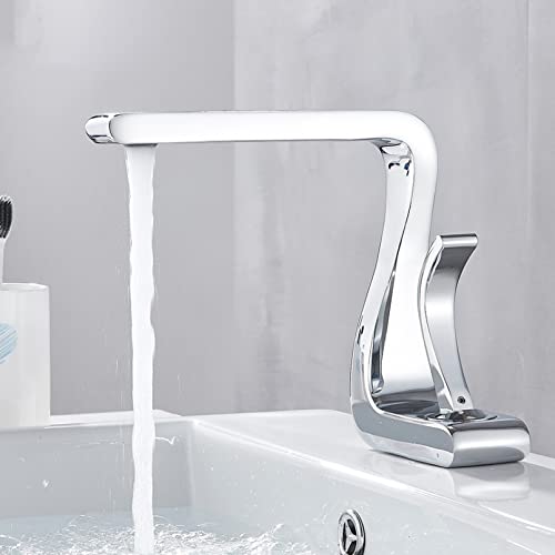 Robinet en laiton chromé pour bassin au design de torsion élégant et durable LWX