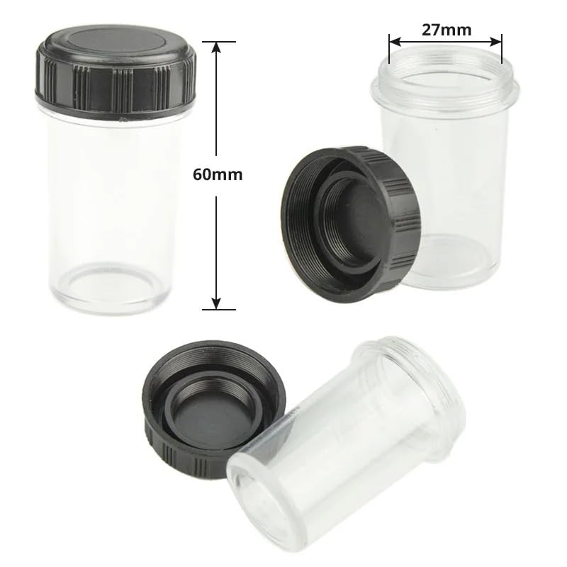 Étuis de rangement pour objectifs de microscope, filetage 20,3 mm, boîte en plastique anti-poussière, 10 pièces