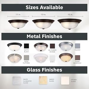 Designers Fountain 13 inch, Modern 2-Light Flush Mount Ceiling Light Fixture, Alabaster Glass Shade, for Bedroom, Hallway, Indoor Room Lighting, Durable Steel, Easy Install, Bronze, 1257M-ORB-AL — photo 6 of 6