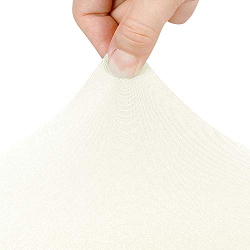 Image of Peomeise 4FT Spandex Table Cover Rectangular Stretch Spandex Tablecloth (Ivory,4FT)