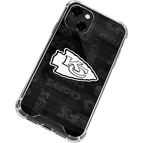 Skinit Clear Phone Case Compatible with iPhone 13 - Officially Licensed NFL Kansas City Chiefs Black & White Design