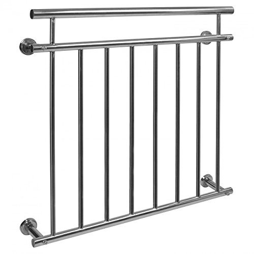 Preisvergleich Produktbild Homelux Balkongitter Französischer Balkon aus Edelstahl V2A Geländer Fenstergitter Balustrade Handlauf Stabgeländer montagefertig 100 x 90 cm Glänzend