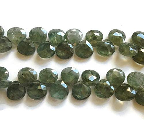 Perles aigue-marine mousse briolettes facettées 7x7mm pour création bijoux DIY