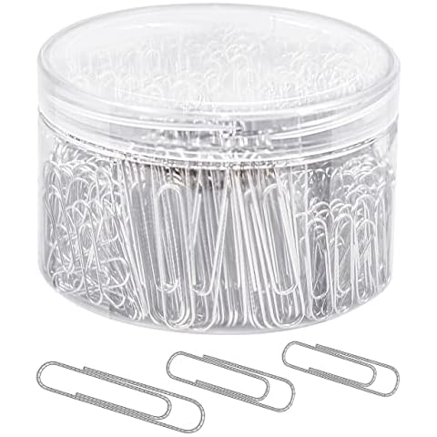 JIKIOU 750 Pieces Paper Clips, Upgraded-Non-Skid Paper Clips Assorted Size for Office School and Personal Use Paperwork(28 mm,33mm,50 mm), Silver 750 per Tub Cover