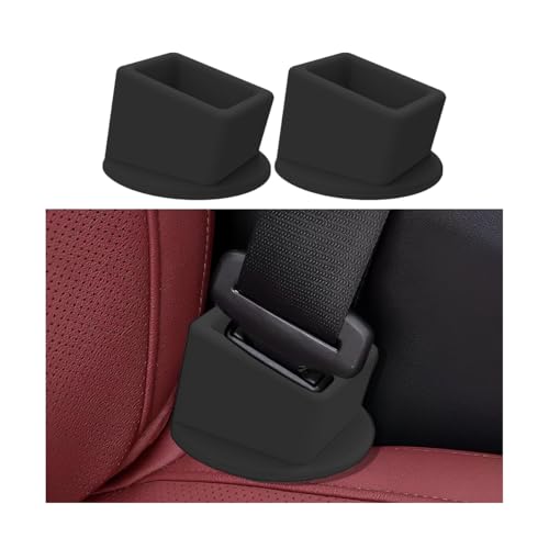 Image of HZEL Car Seat Belt Buckle Holder, 2PCS Silicone Easy Access Vehicle Seatbelt Booster, Automotive Safetybelt Fixer Accessories to Make Buckling Upright Positioning, Universal for Most Cars (Black)