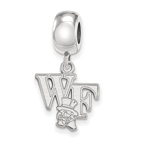 Wake Forest Bead Charm Small (1/2 Inch) Dangle (Sterling Silver)