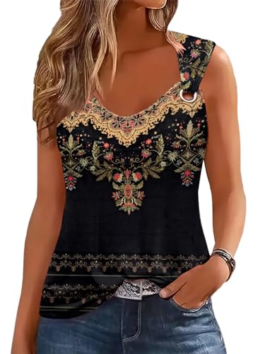 ETCYY NEW Womens Tank Tops 2025 Summer T Shirts V Neck Sleeveless Casual Loose Blouses