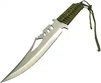 Faca Facão Rambo Militar Artesanal Serrilhado, Aço 440