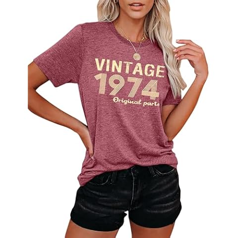 Hohololo Vintage 1974 50th Birthday T-Shirt Cover