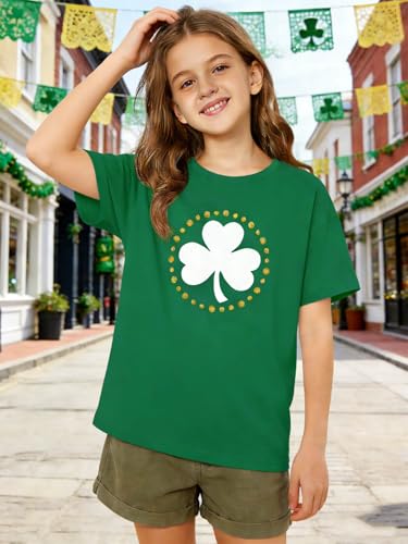 Image of Haloumoning Girls Short Sleeve T-Shirts | Kids, Summer,girls shirts,versized t shirts,Girls T-Shirts,Oversized Tops, Casual Crewneck, Basic Tees 5-14Y