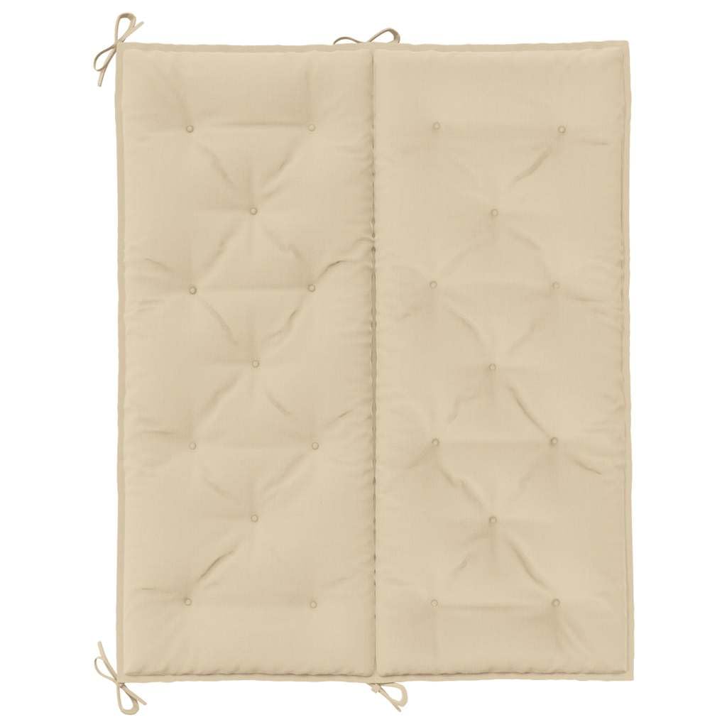 Cuscino per panca da giardino beige, in tessuto Oxford, 120 x (50+50) x 7 cm, imbottito, con lacci antiscivolo, per balcone, terrazza, sedia da giardino, per esterni e interni, comodo cuscino