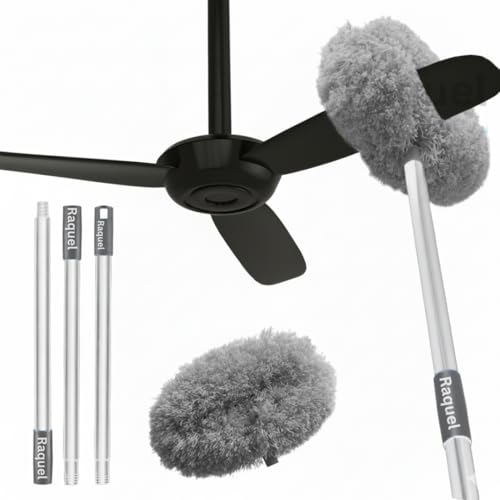 Image of Raquel Fan Cleaner Brush with Long Rod Flexible Fan Cleaning Mop Microfiber Dust Cleaner Foldable Duster for Home Cleaning Microfiber Duster for Cleaning of Home, Kitchen, Car, Ceiling (Grey)