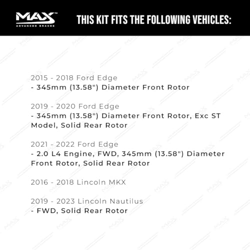 Image of Max Advanced Brakes Front & Rear Brake Kit For Ford Edge