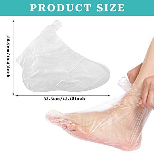 100 Stück Clear Plastic Einwegstiefel Paraffin Bad Liner Fussmaske für die Fußpediküre Hot Spa Wax Treatment Fußabdeckungen Taschen Paraffin Fußmaske Socken